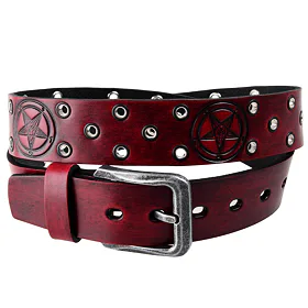 Leather & Steel Fashion Red Ring 120